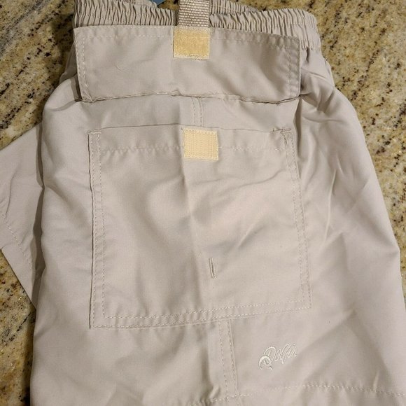 Dolphin Men's XS Tan Swimming Swim Trunks Board Shorts Cargo Pocket Drawstring - Picture 5 of 9